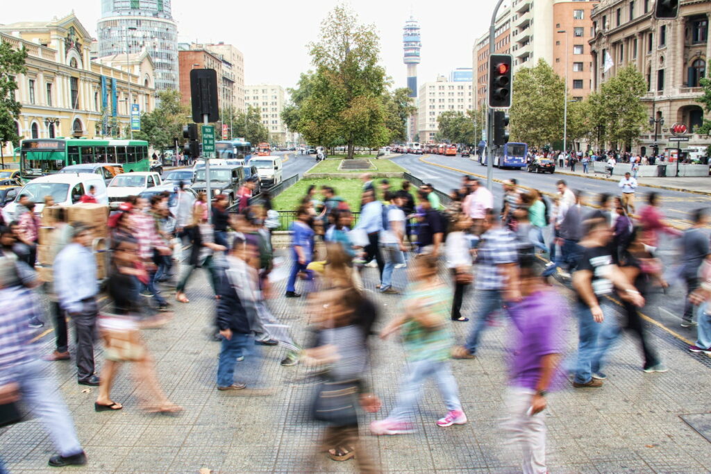 Office Workers Crossing the Streets Returning To Work
