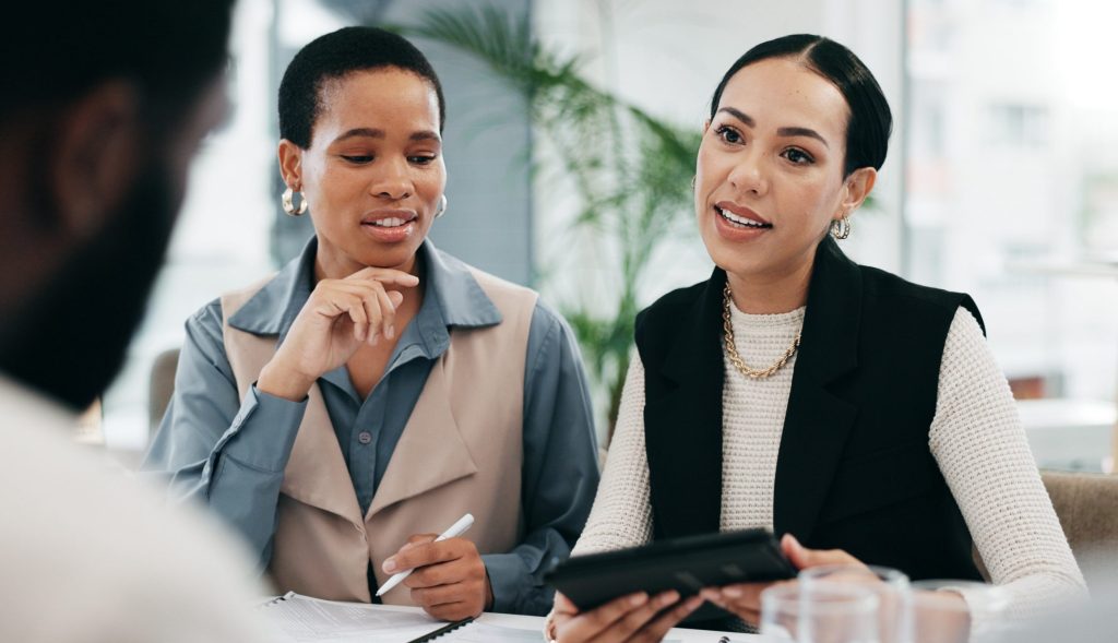 Job posting by two women